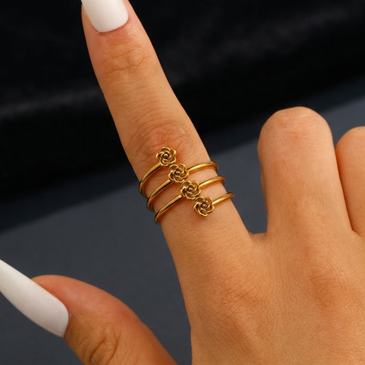 Gold-Plated Spiral Rose Ring