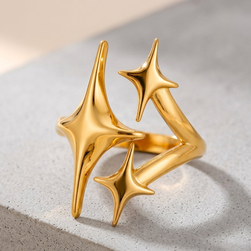 North Star Adjustable Gold Statement Ring.