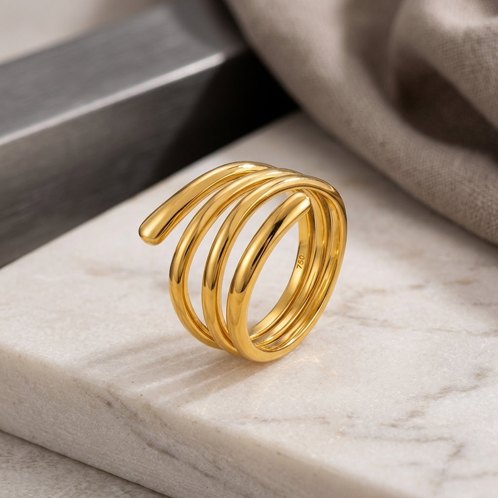 Multi-Layer Gold-Tone Wrap Ring
