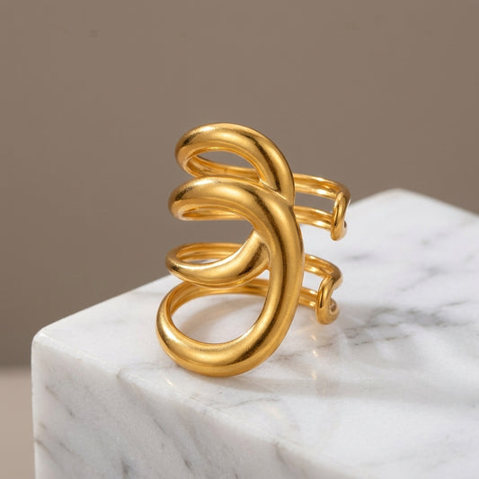 Abstract Spiral Statement Ring.