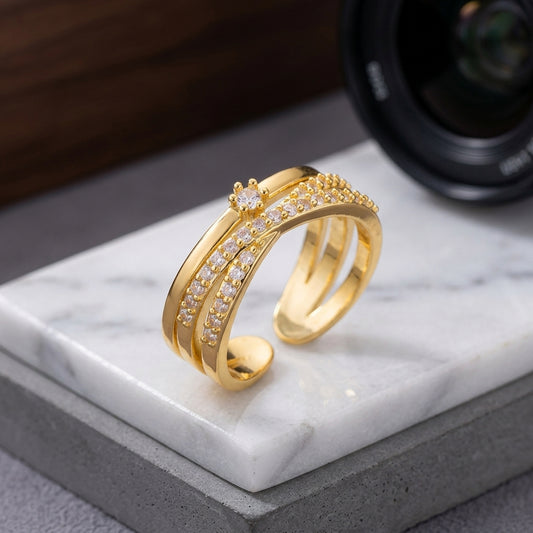 Zircon Cross Ring for Women