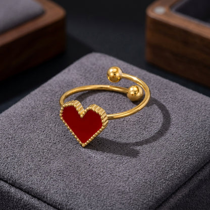 Red Heart Gold-Plated Ring