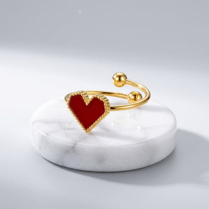 Red Heart Gold-Plated Ring