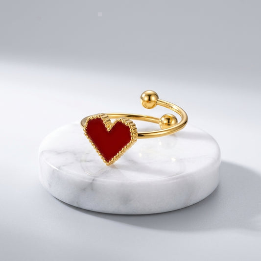 Red Heart Gold-Plated Ring