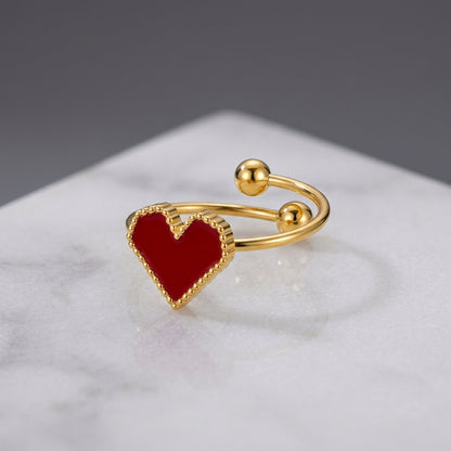 Red Heart Gold-Plated Ring