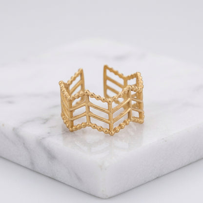 Gold-Tone Geometric Ring