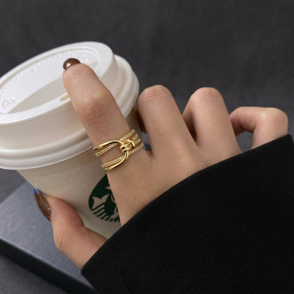 Captivating Gold-Tone Intertwined Statement Ring