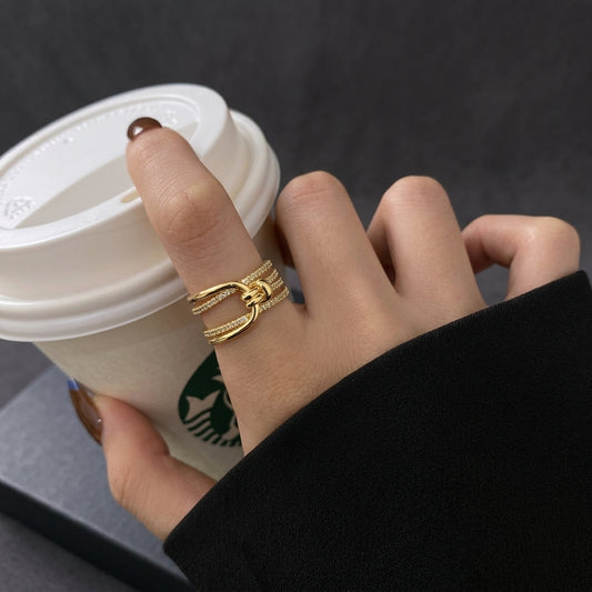 Captivating Gold-Tone Intertwined Statement Ring