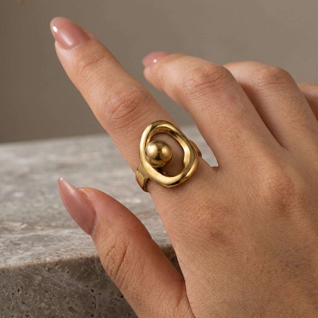 Minimalist Geometric Statement Ring.