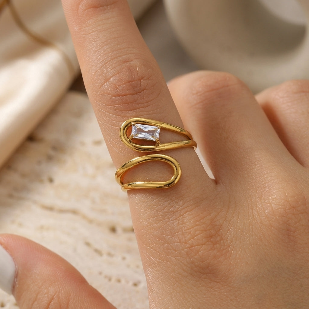 Gold-Plated Adjustable Wrap Ring