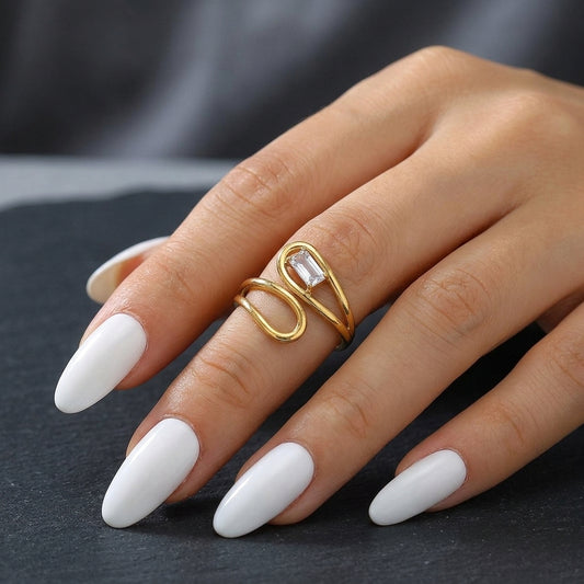 Gold-Plated Adjustable Wrap Ring