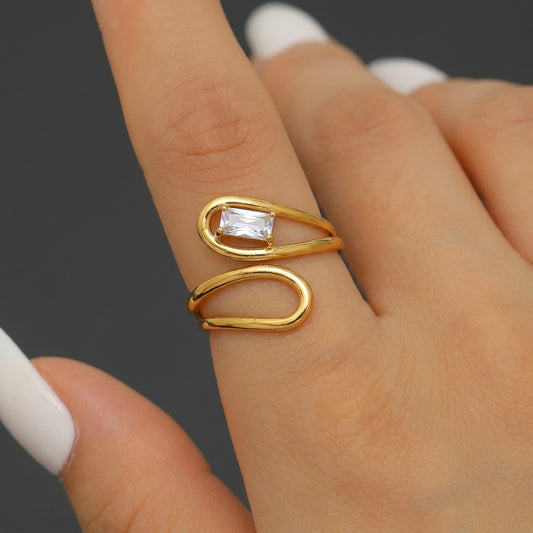 Gold-Plated Adjustable Wrap Ring