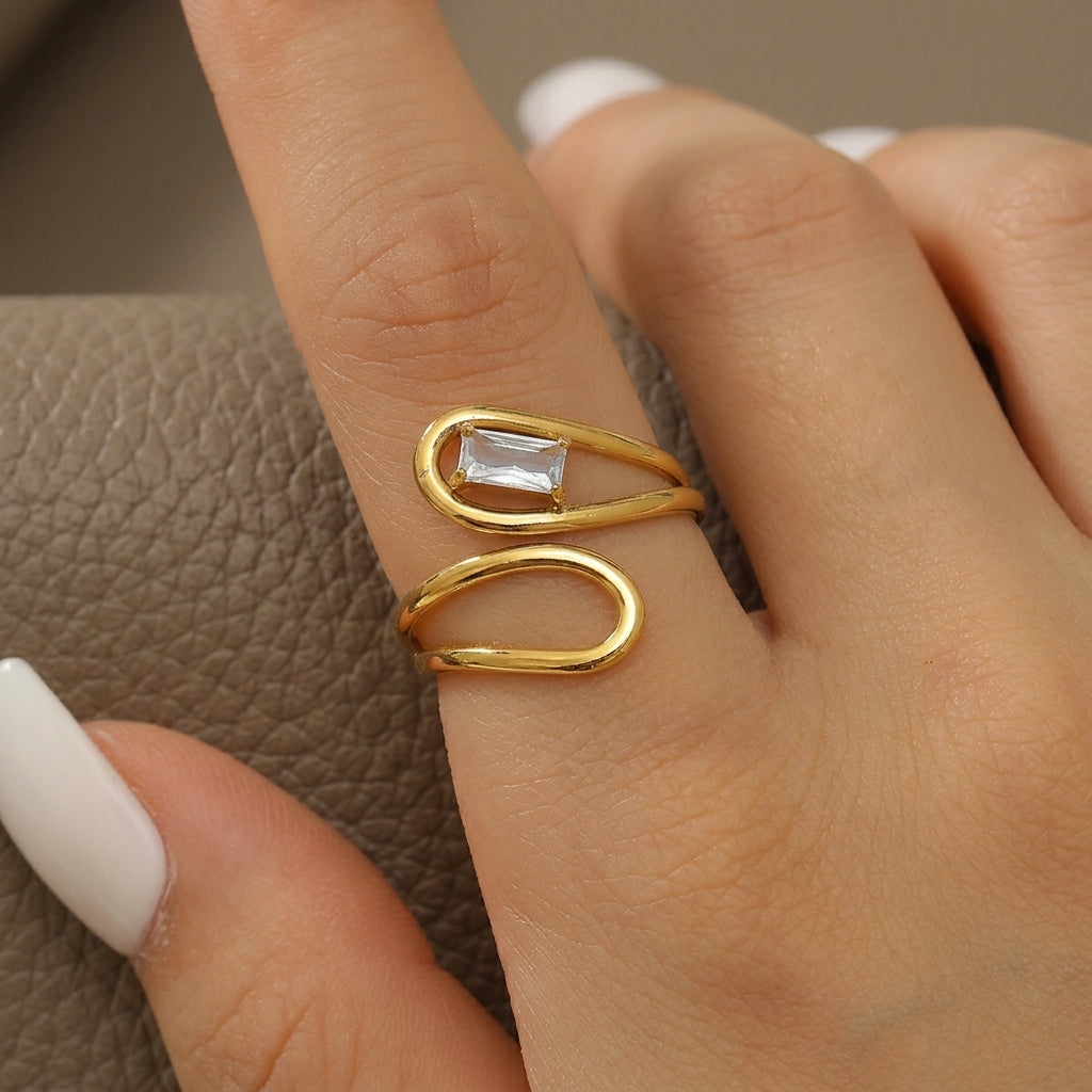 Gold-Plated Adjustable Wrap Ring