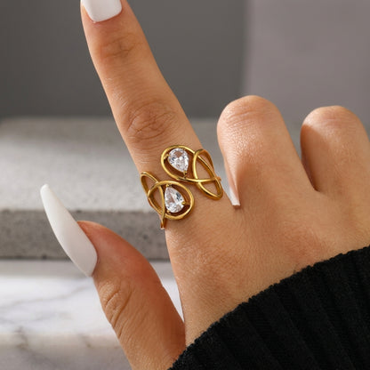 Pear-cut statement ring.