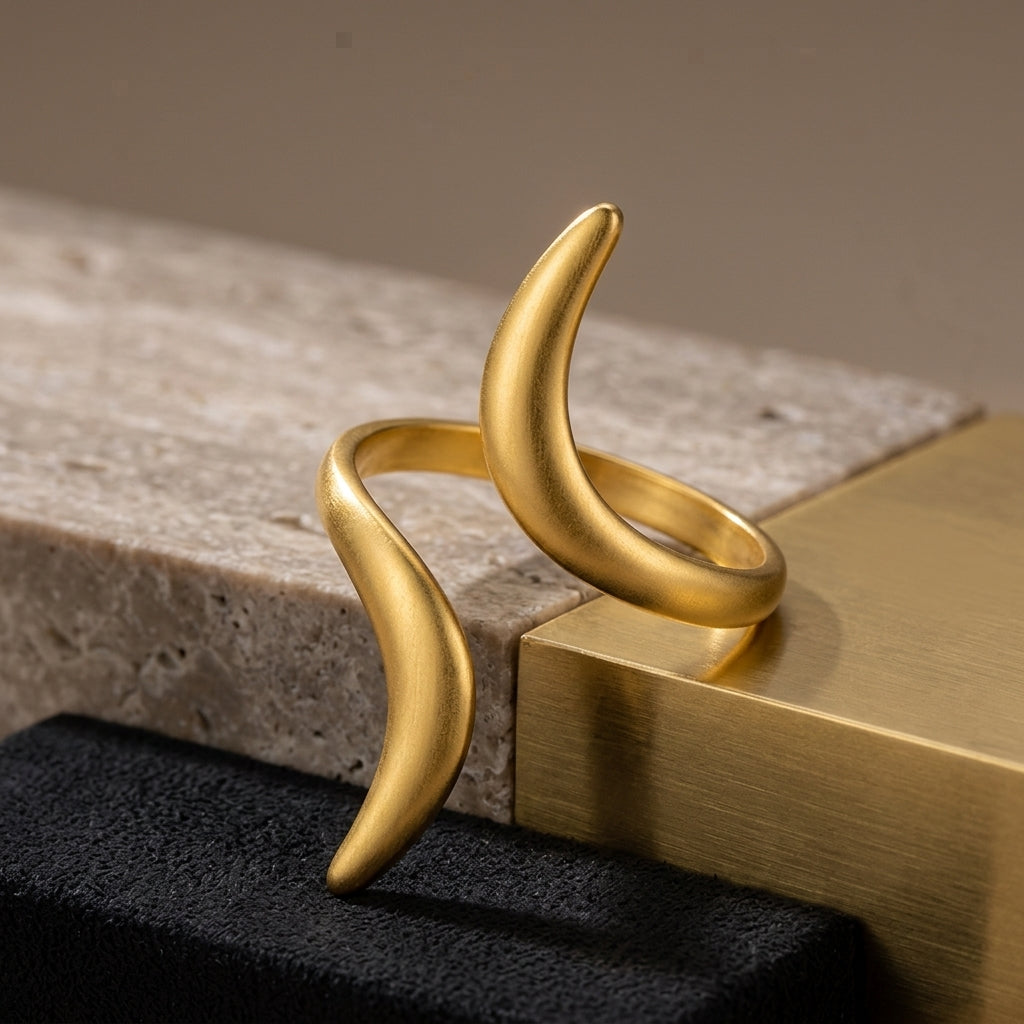 Gold-Plated Adjustable Wrap Ring.