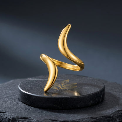 Gold-Plated Adjustable Wrap Ring.
