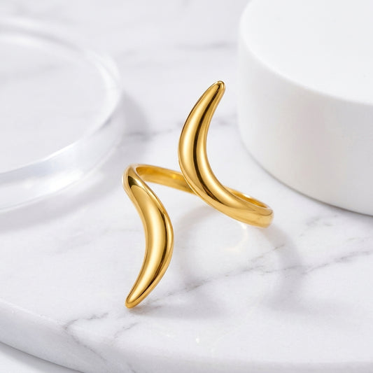 Gold-Plated Adjustable Wrap Ring.