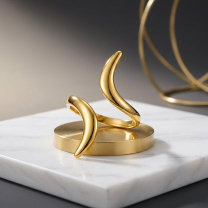 Gold-Plated Adjustable Wrap Ring.