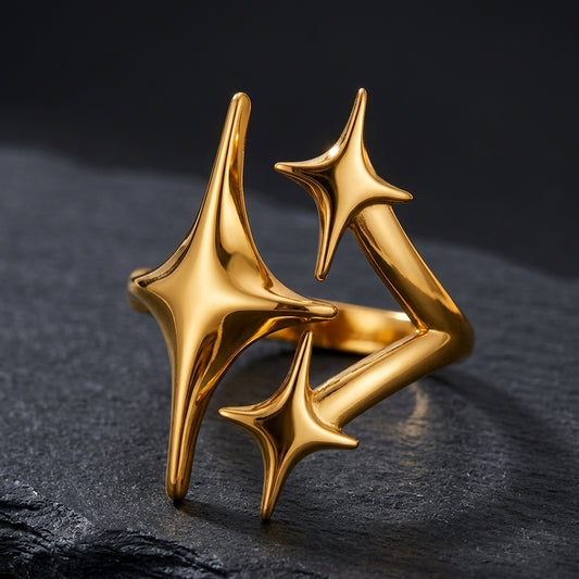 North Star Adjustable Gold Statement Ring.