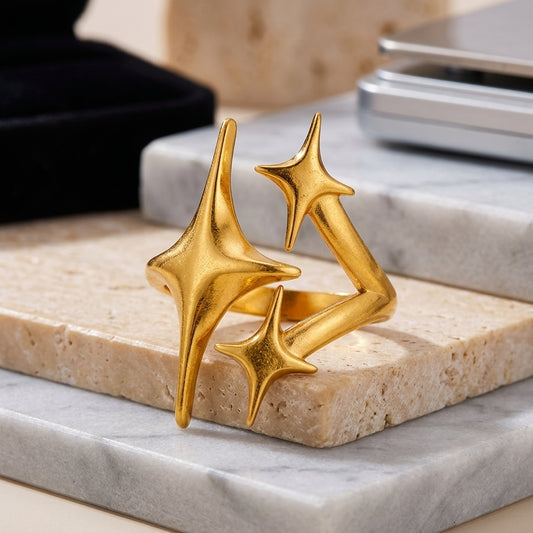 North Star Adjustable Gold Statement Ring.