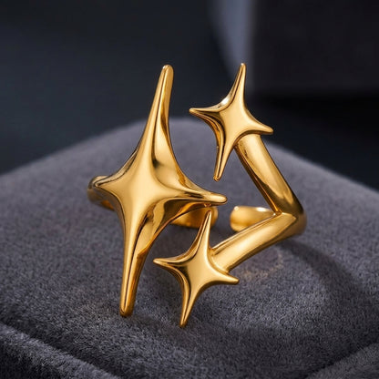 North Star Adjustable Gold Statement Ring.