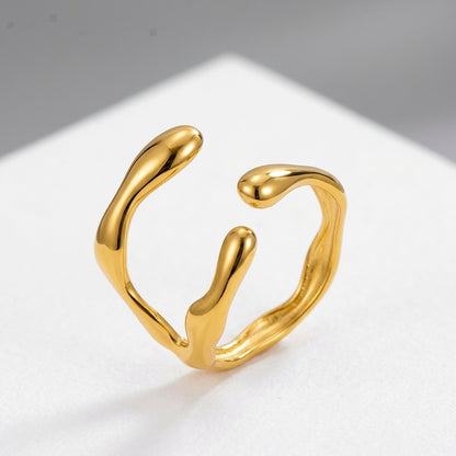 Gold-Plated Irregular Open Adjustable Ring