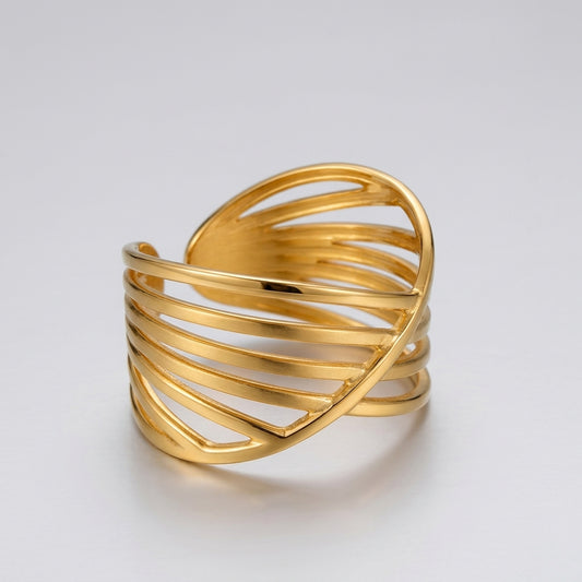 Multi-Layer Geometric Adjustable Ring.