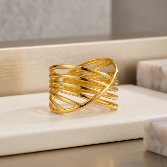 Multi-Layer Geometric Adjustable Ring.