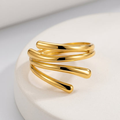 Multi-Layer Gold-Tone Wrap Ring