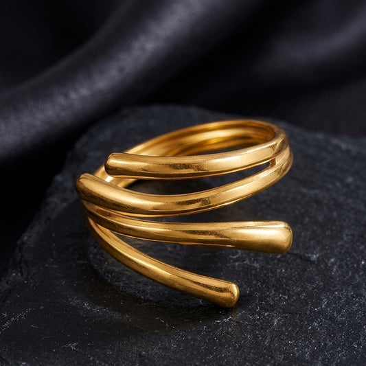 Multi-Layer Gold-Tone Wrap Ring