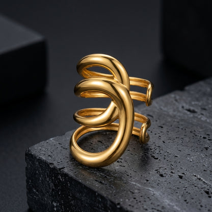 Abstract Spiral Statement Ring.