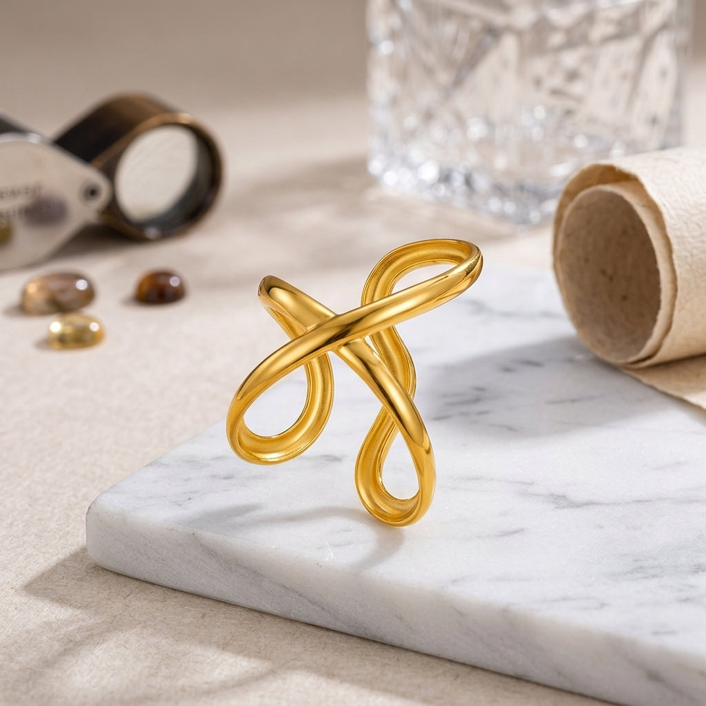 Infinity Cross Adjustable Ring.