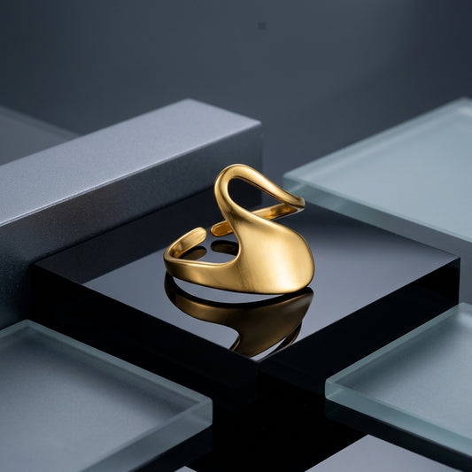 Gold Swan Statement Ring