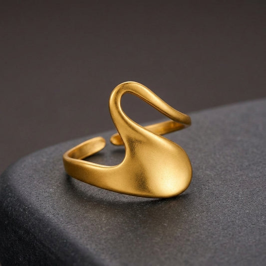 Gold Swan Statement Ring