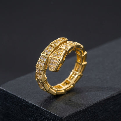 Zircon Encrusted Snake Wrap Ring.