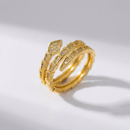 Gilded Serpentine Statement Ring