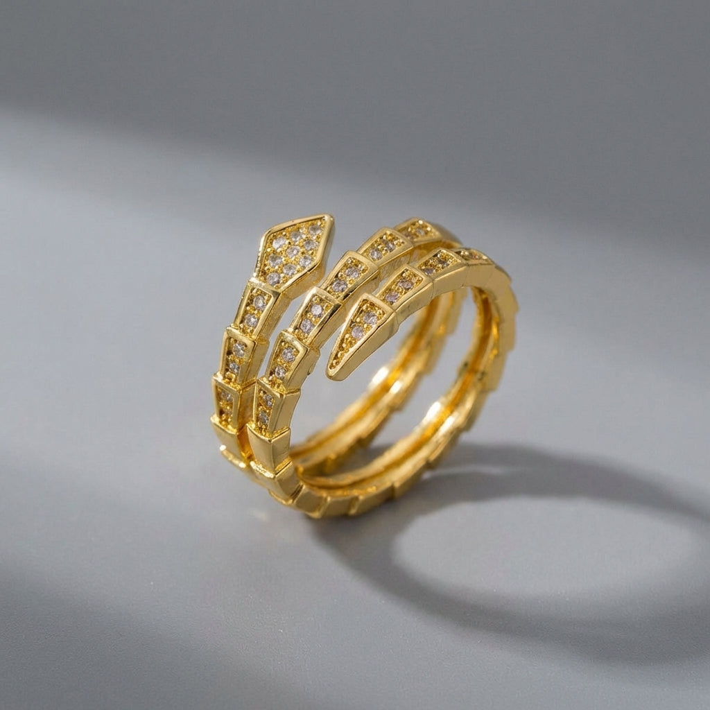 Gilded Serpentine Statement Ring