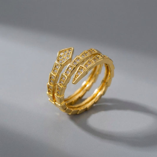 Gilded Serpentine Statement Ring