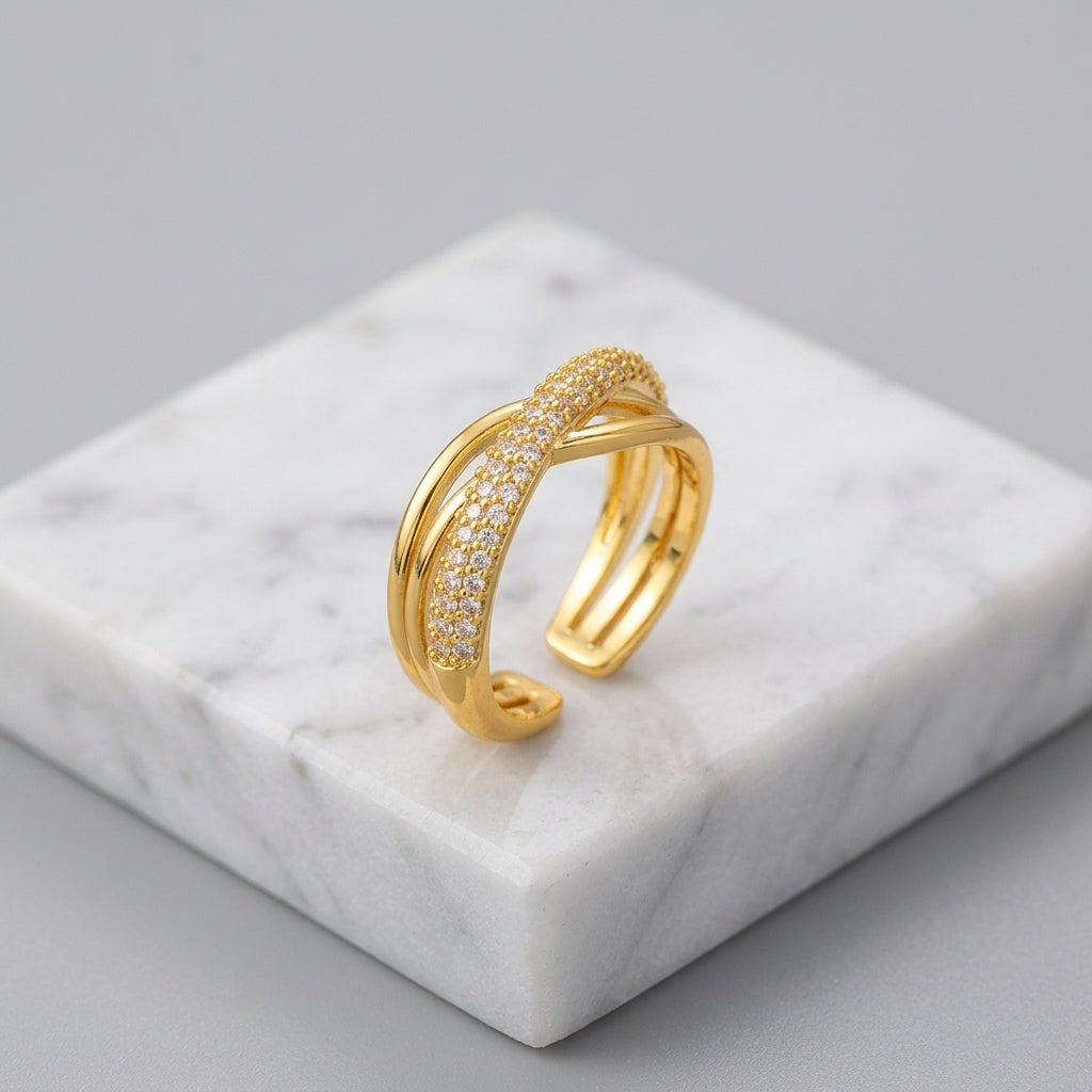 Zircon Cross Ring for Women