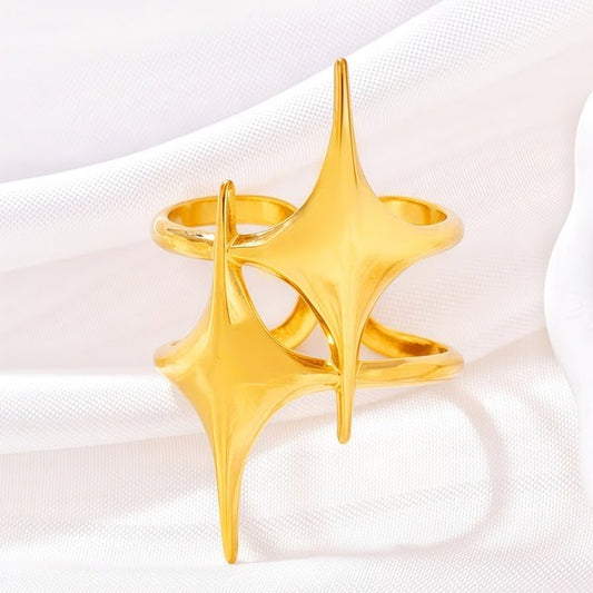 Dual Starburst Statement Ring
