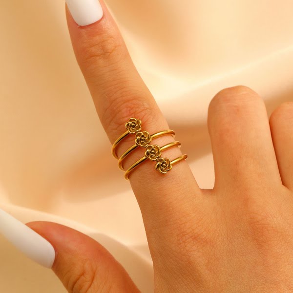 Gold-Plated Spiral Rose Ring