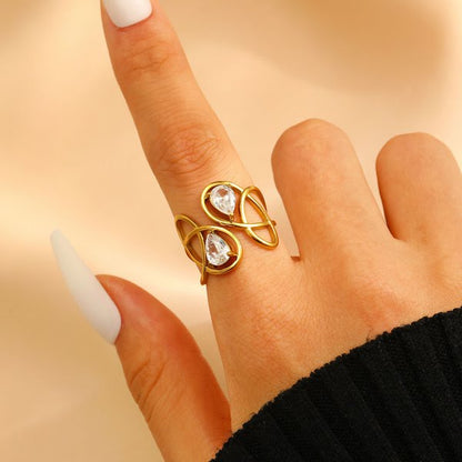 Pear-cut statement ring.