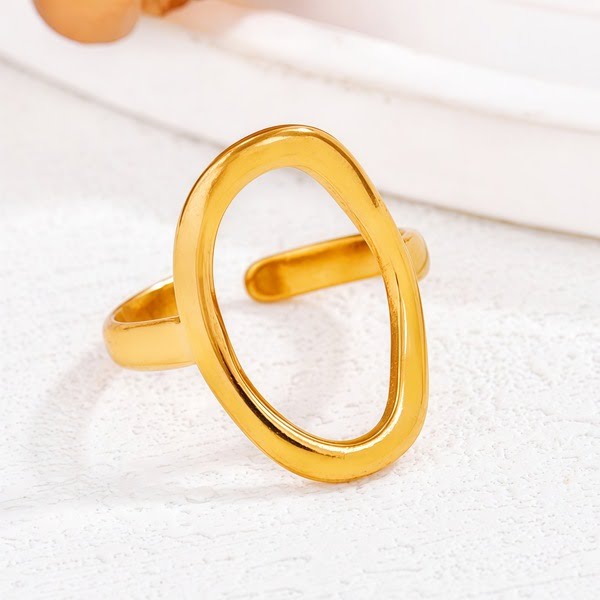 Hollow Oval Adjustable Ring.