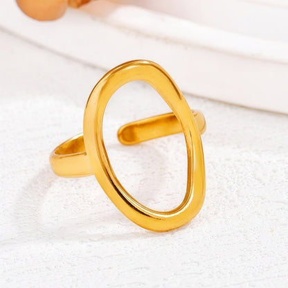 Hollow Oval Adjustable Ring.