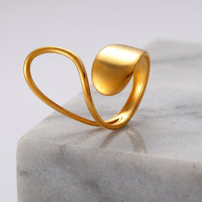 Gold-plated adjustable stainless steel ring